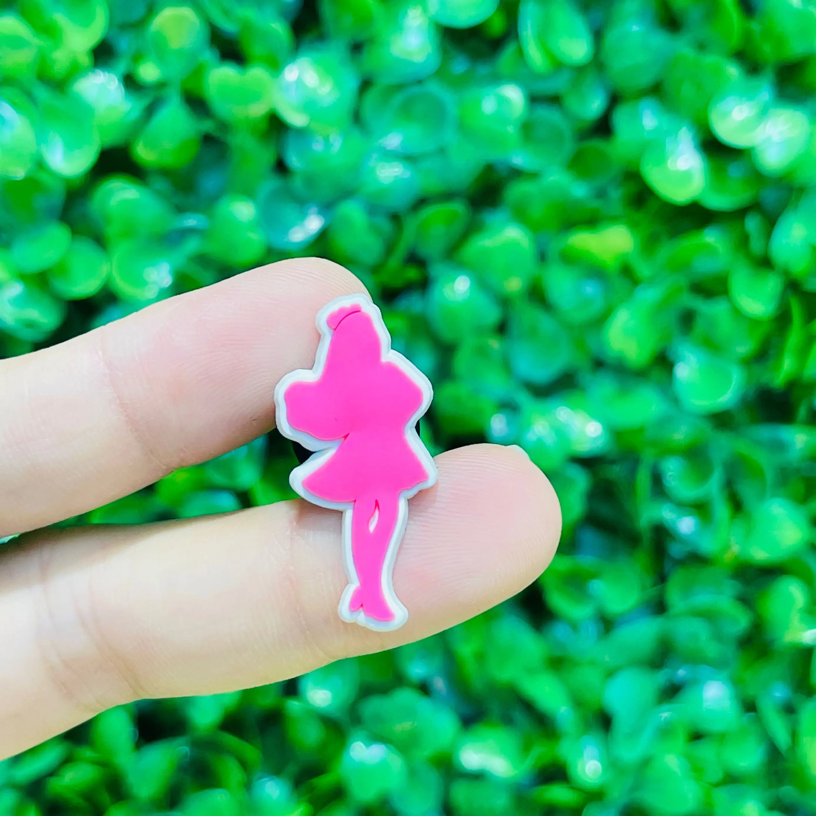 17PCS Cartoon Miniso Disney Barbie Girl Car Coat Bow Lips PVC Shoe Charms For Clog Pins Children Adorable Decoration Party Gift