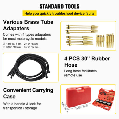 SucceBuy Fuel Vacuum Carburetor Synchronizer Carb Tool sync 4 Gauge Set with Rubber Hose Vacuum Balancer Meter Kit For Motorbike