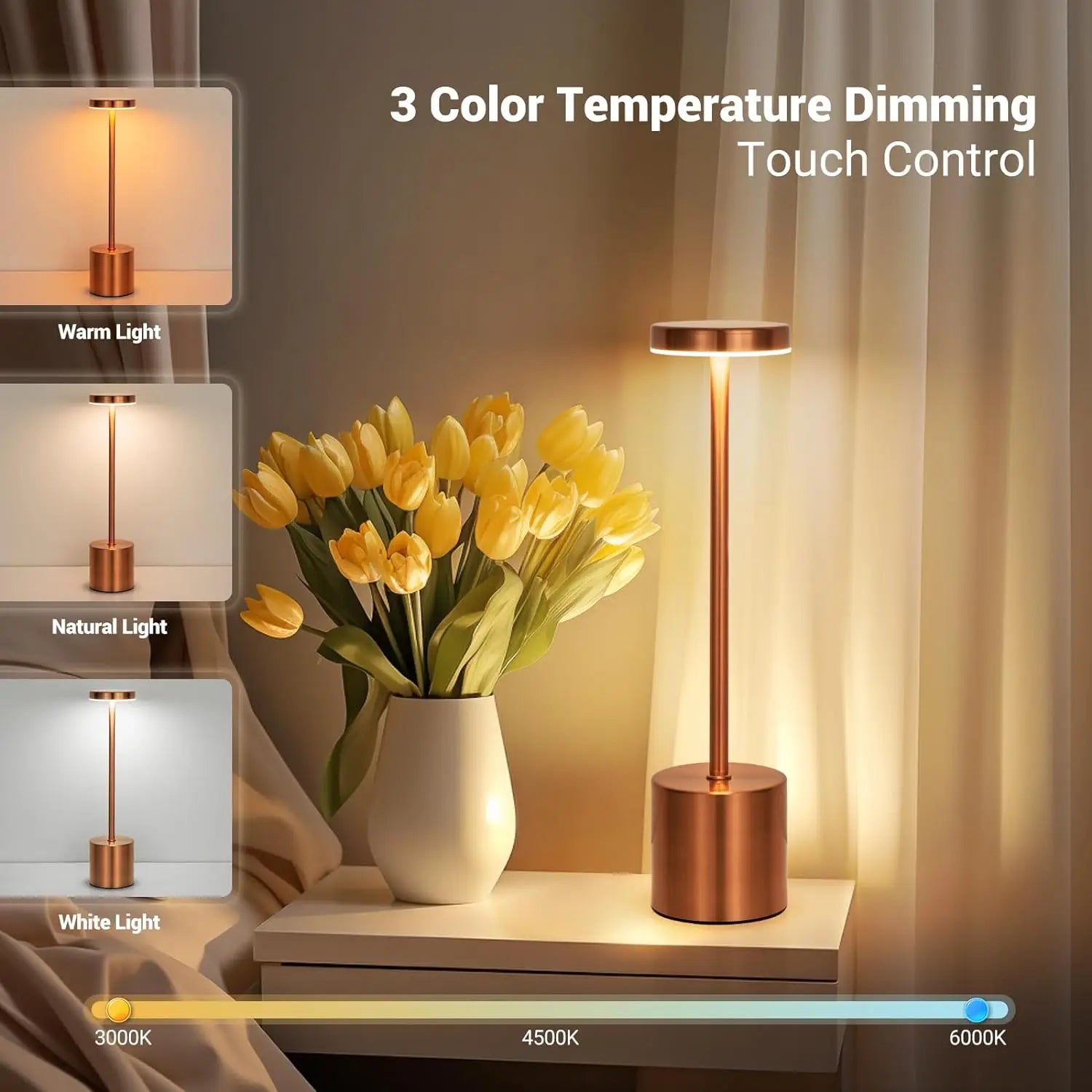 Touch Sensor LED Table Lamp for Stylish Home Decor - Smarsty