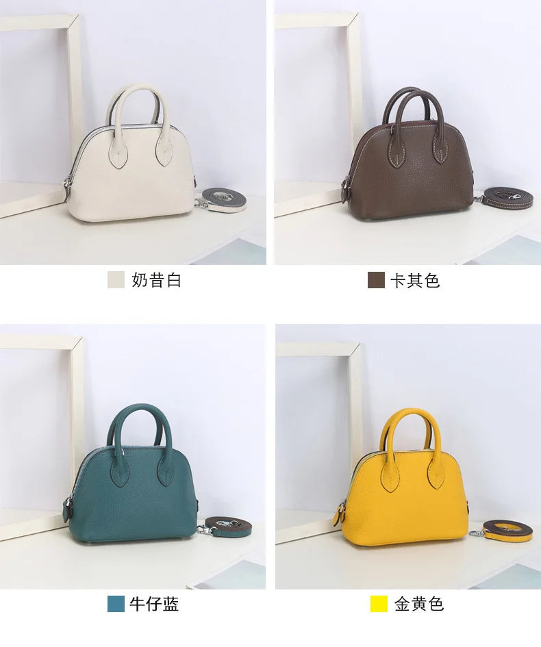 Cow Leather Shell Bag Crossbody Women Messenger Style - Smarsty