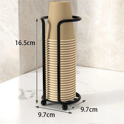 Disposable Cup Storage Holder Rack Shelf Water Tea Cups Wood Dispenser with Longer Stick Mug Display Stand Organizer Supplies by Smarsty