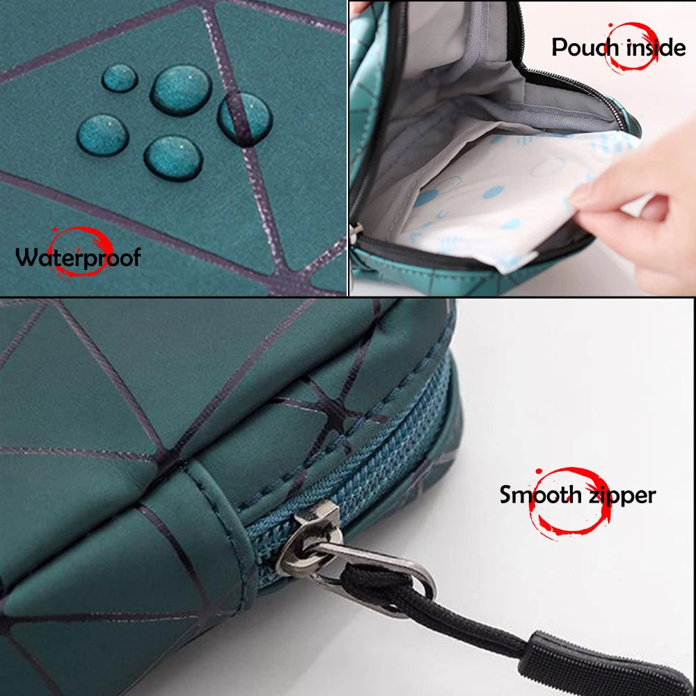 Waterproof Leather Sanitary Napkin Storage Bag With Zipper - Smarsty