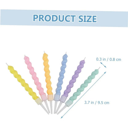 6/12/48pcs/1case Birthday Candles Spiral Cake Candles  Long Thin Cake Candles For Wedding Party And Cake Decoration - Smarsty