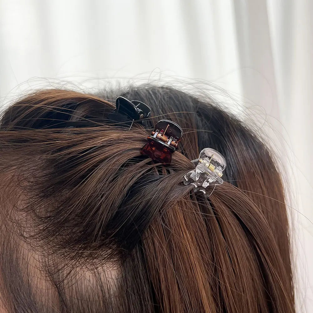 Mini Hair Claw Clips Small Black Transparent Secure - Smarsty