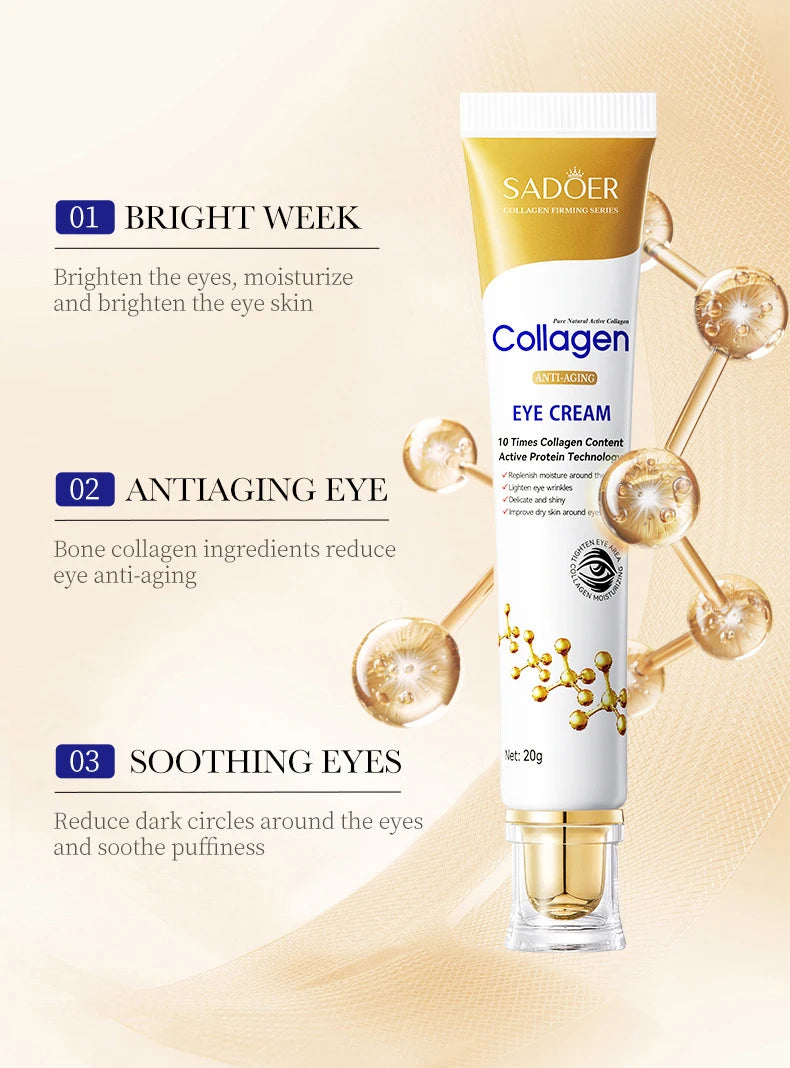 SADOER Collagen Eye Cream for Dark Circles and Puffiness Removal - Smarsty