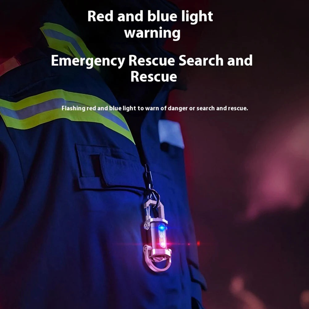 Mini Flashlight Multifunctional COB LED Keychain Flashlight 7 Gear Ultralight Camping Flashlight Waterproof for Camping Hiking