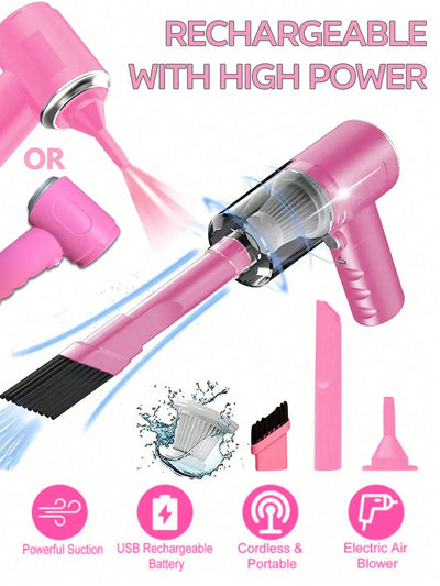 3 In 1 Integrated Suction And Blowing Vacuum Combination Vacuum Cleaner USB Charging Small Car Household Vacuum Cleaner - Smarsty