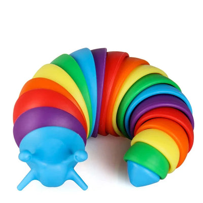 3D Slug Fidget Toy Colorful Slug Snail Toy Articulated Flexible All Ages Relief Anti-Anxiety Sensory Toys for Children by Smarsty