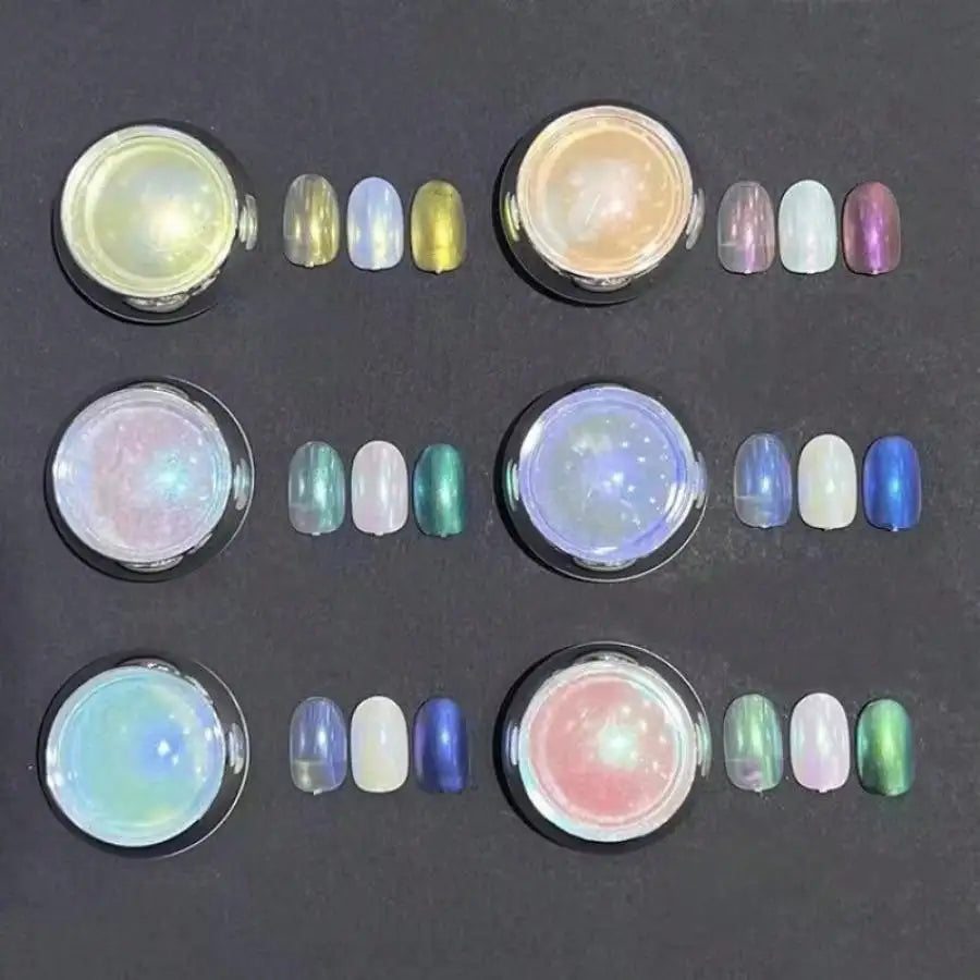 Shimmering Aurora Nail Powder Set for Stunning Holographic Effects - Smarsty