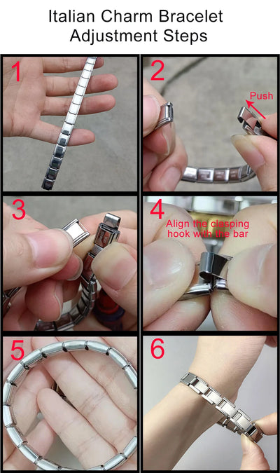 Gemosa Italian Stainless Steel Charm Bracelet Elastic Link Chain - Smarsty