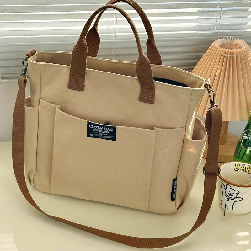 Urban Minimalist Canvas Tote Bag Large Capacity Crossbody - Smarsty