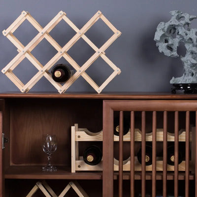 3/10 Bottles Wooden Wine Rack Wine Holders Kitchen Assembled Display Stand Organizer Storage Bar Wine Cabinet Wine Bottle Rack by Smarsty