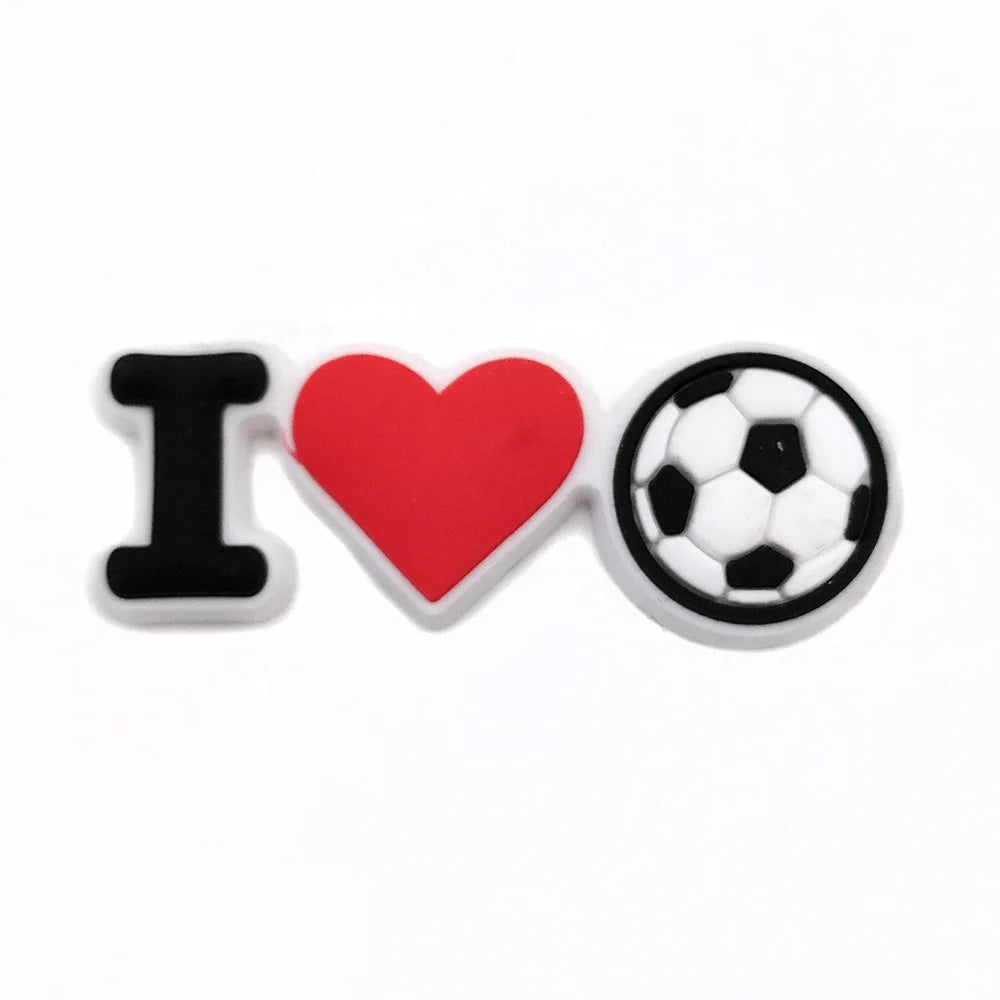 Sprot Soccer Football Shoe Charms Pin for Crocs Accessories Charms Clogs Slides DIY Shoe Decoration Buckle Party Gifts