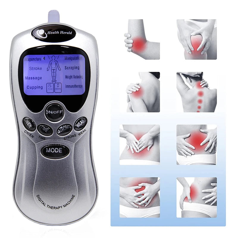 Electric Body Massager with Adjustable Power and 4 Patches - Smarsty