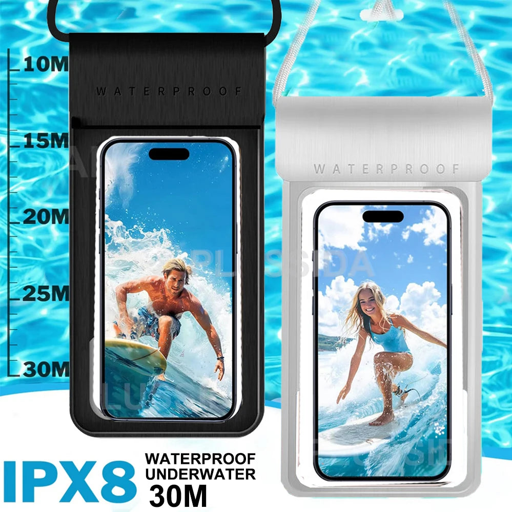 IPX8 Universal Waterproof Bag Cell Phone Pouch Case Water Proof Underwater Dry Bag For iPhone 17 Pro Max 16 Xiaomi Samsung Cover