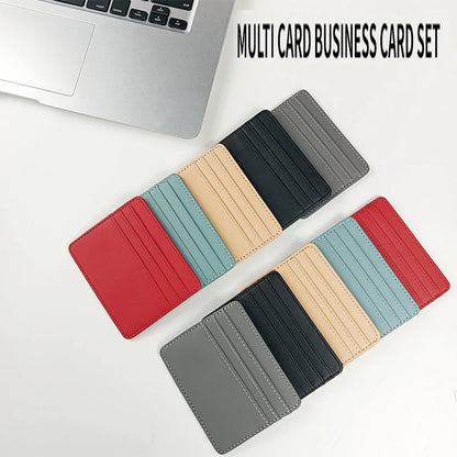 PU Leather ID Card Case - Slim Multi-Slot Holder for Bank/Credit Cards - Smarsty