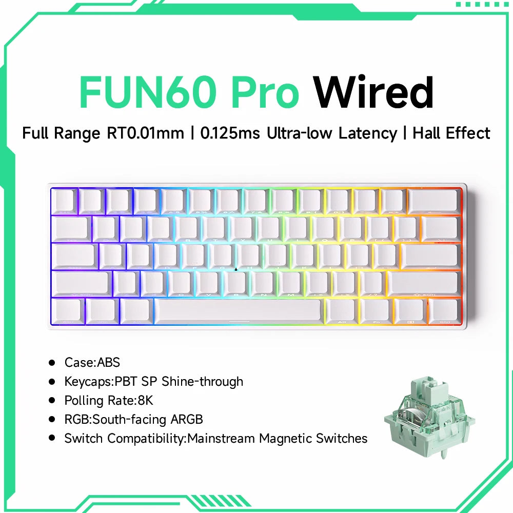60 Percent Wireless Mechanical Keyboard With ARGB Lighting