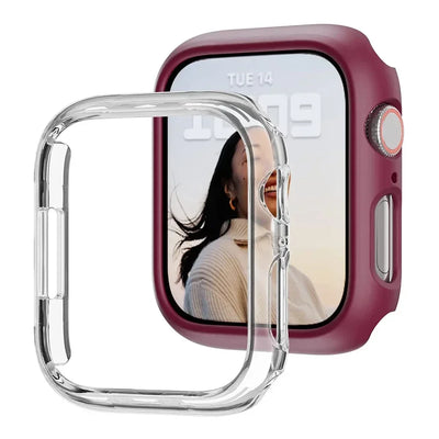 Cover for Apple Watch Case 45mm 41mm 44mm 40mm 42mm 38mm 46 49 mm Accessories PC Protector bumper iWatch Series 8 7 SE 6 5 4 3 9 - Smarsty