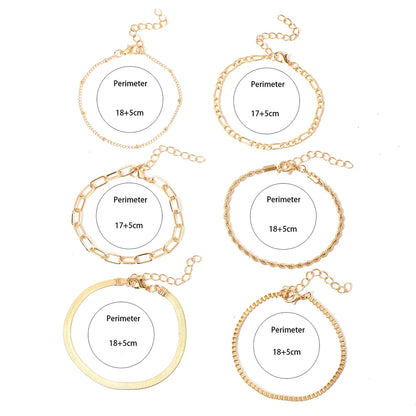Bohemian Multi-Layer Snake Chain Bracelet Set - Smarsty