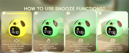 Puppy-Shaped Kids Alarm Clock with Night Light - Smarsty