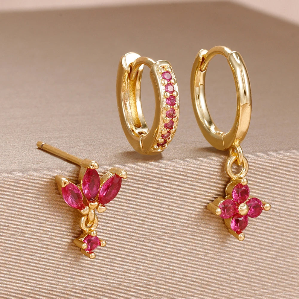 3PCS Stainless Steel Dangle Earrings Set for Women - Smarsty