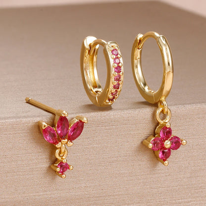 3PCS Stainless Steel Dangle Earrings Set for Women - Smarsty
