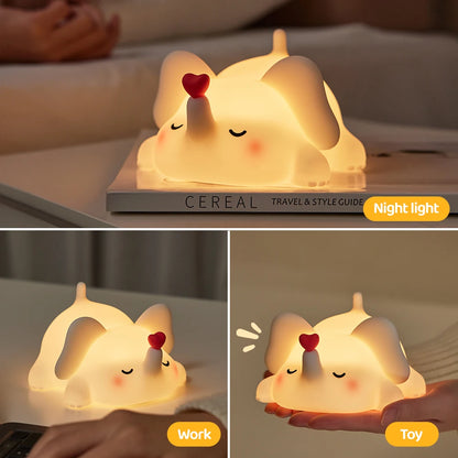 Cute Penguin Night Light Rechargeable Silicone Lamp for Kids - Smarsty