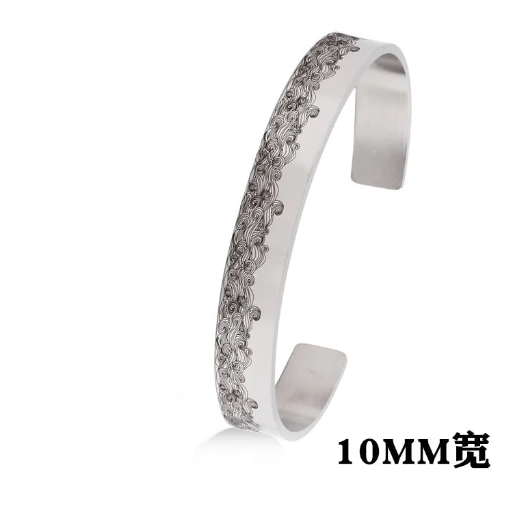 Adjustable Stainless Steel Men Bracelet Glossy Finish - Smarsty