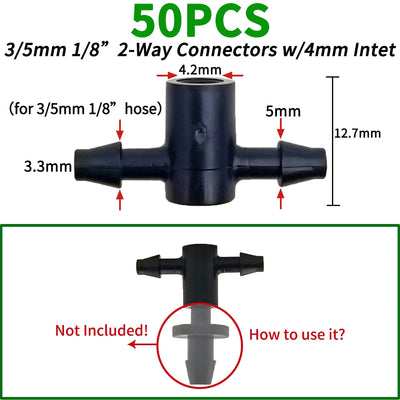 Oasis 50PCS Plastic Barbed Tee Connectors for Drip Irrigation - Smarsty