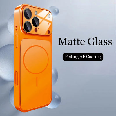 Original Glass Nano Matte Case For iPhone 17 Air 16 15 14 13 Pro Max 17Pro Magnetic For Magsafe Wireless Charging Armor Funda - Smarsty