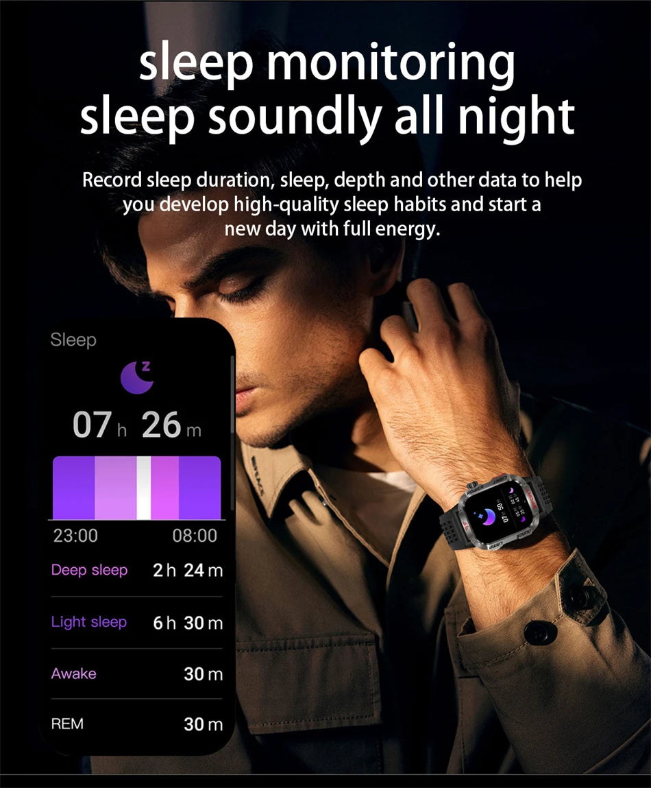 Waterproof Military GPS Smart Watch With Bluetooth Call - Smarsty