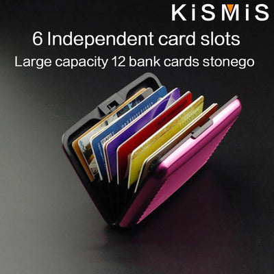 KISMIS RFID Metal Wallet and Business ID Credit Card Women Men Business ID Credit Card,Protector Wallet Card Holder Package Box - Smarsty