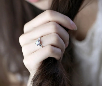 Luxury 925 Sterling Silver Diamond Ring for Women - Smarsty