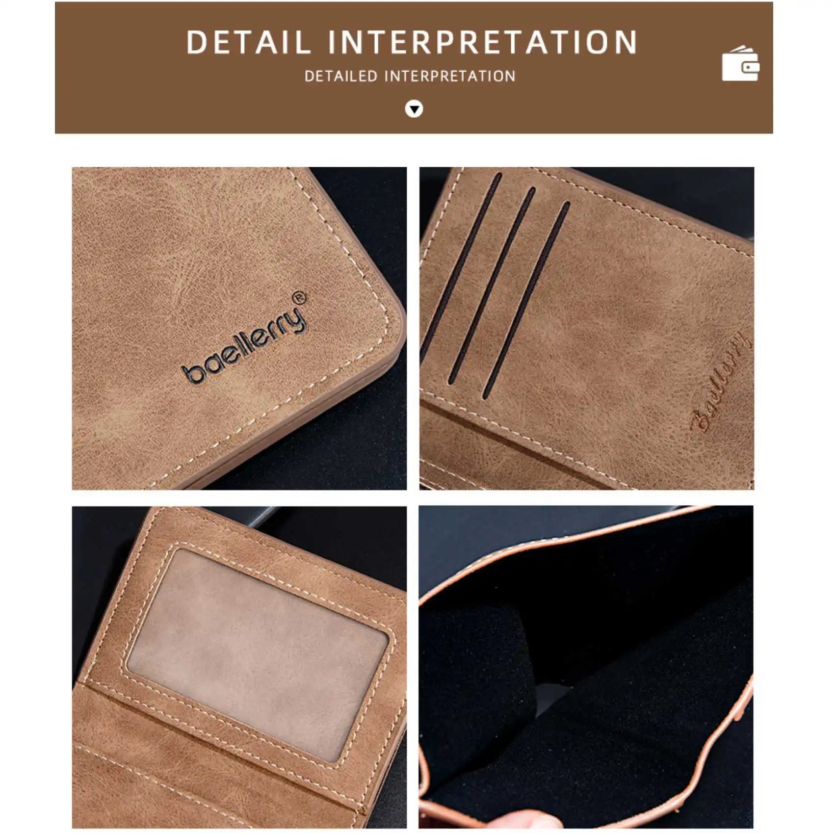 Thin Sanded Leather Multi-Card Driver's License Card Holder Simple Casual New Business Multi-Function Bifold Men's Short Wallet - Smarsty