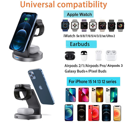 Three In One Magnetic Wireless Charger Stand For iPhone - Smarsty