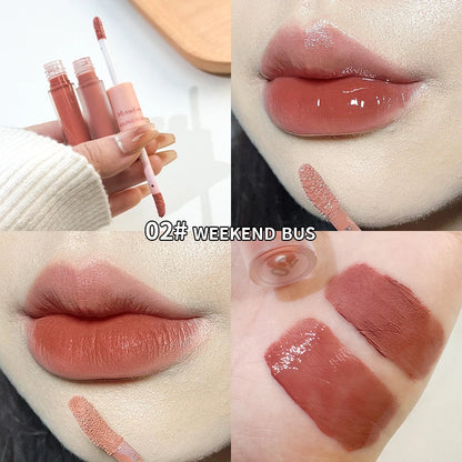 Double Ended Matte Lip Gloss Moisturizing Velvet Texture - Smarsty