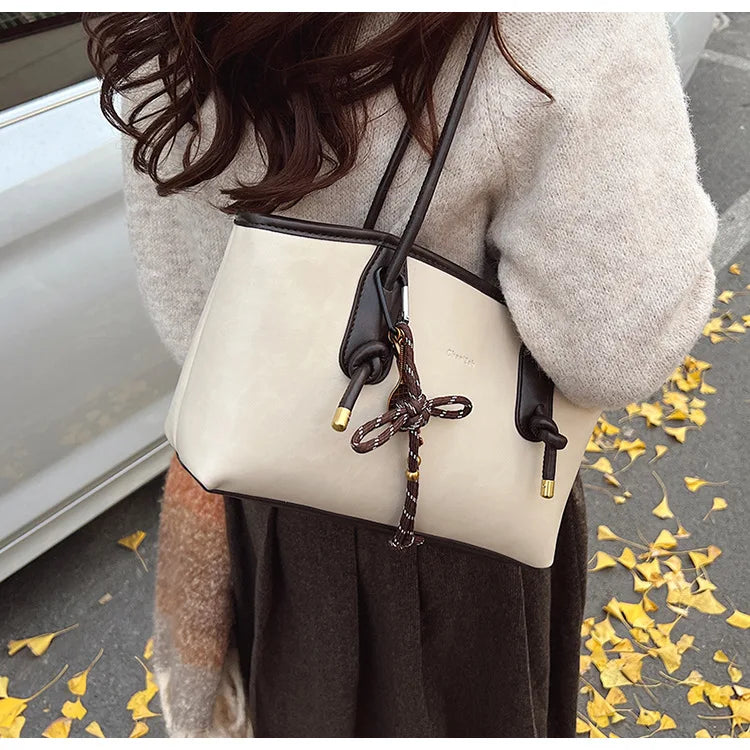 PU Leather Shoulder Bag For Women Versatile Crossbody Tote - Smarsty