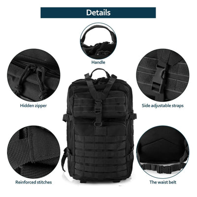 25L/50L Sturdy Nylon Waterproof Tactical Sports Trekking Fishing Hunting Camping Hiking Bag Backpack Outdoor Rucksacks - Smarsty