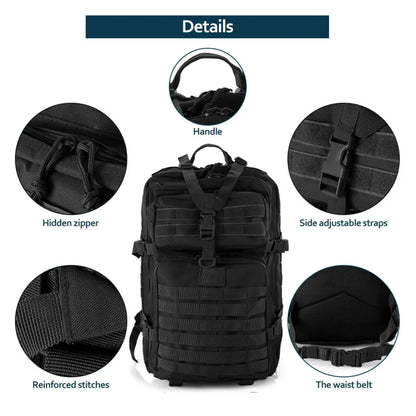 25L/50L Sturdy Nylon Waterproof Tactical Sports Trekking Fishing Hunting Camping Hiking Bag Backpack Outdoor Rucksacks - Smarsty