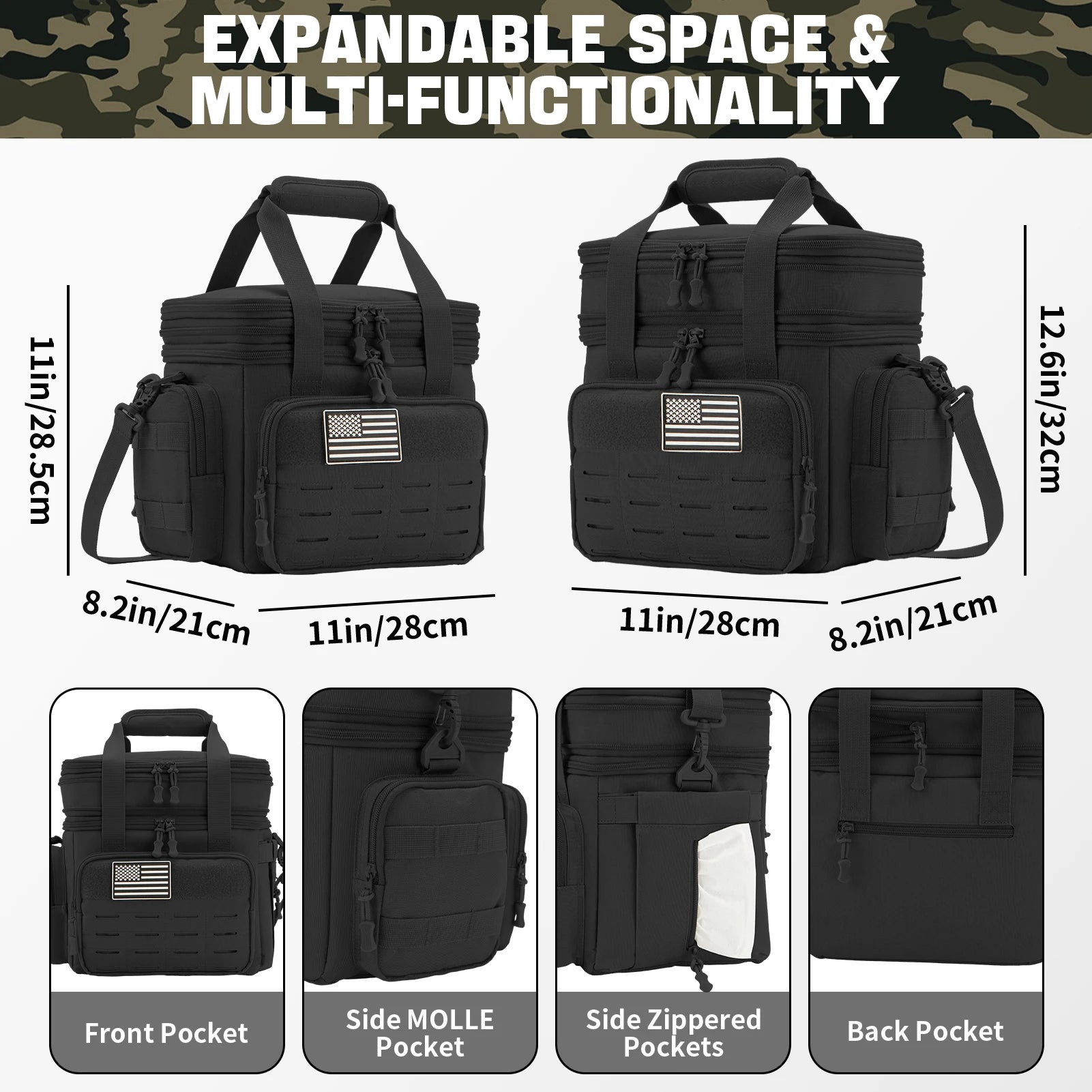 18L Tactical Insulated Lunch Box For Men Expandable - Smarsty