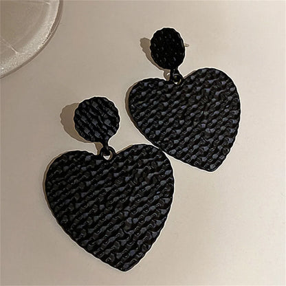 Vintage Punk Black Flower Drop Earrings for Women Geometric Style - Smarsty
