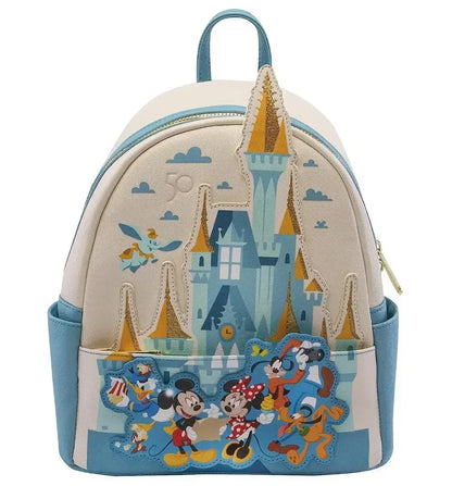 Beauty and the Beast Cartoon Backpack PU Leather Bag - Smarsty
