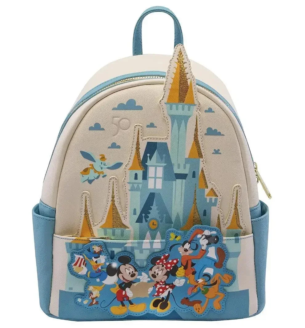 Beauty and the Beast Cartoon Backpack PU Leather Bag - Smarsty