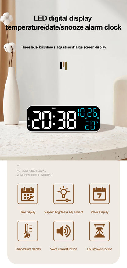 Voice Control Digital Alarm Clock with Temperature Display - Smarsty
