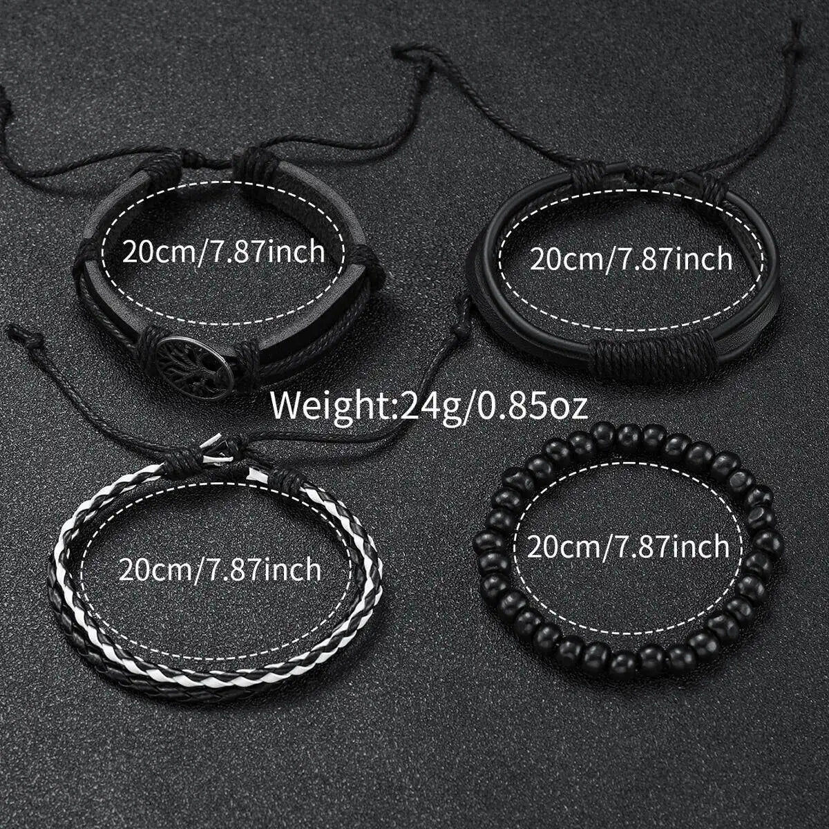 Fashion Leather Strap Men Quartz Watch Set - Smarsty