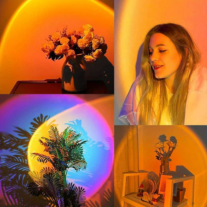 USB LED projector night light RGB sunset atmosphere night light, with remote control, used for room decoration photography