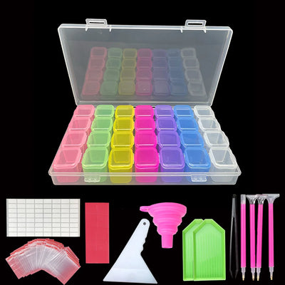 28 Grids Diamond Painting Storage Box with Funnel - Smarsty