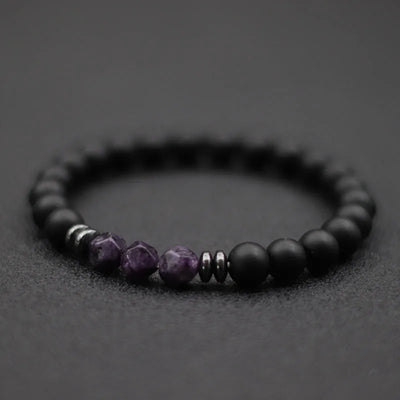 Mens Black Onyx and Tiger Eye Beaded Bracelet - Smarsty