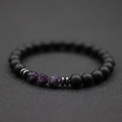 Mens Black Onyx and Tiger Eye Beaded Bracelet - Smarsty