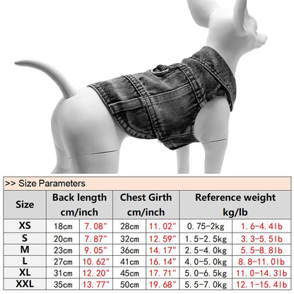 Dog Jeans Jacket for Small Dogs and Cats - Smarsty